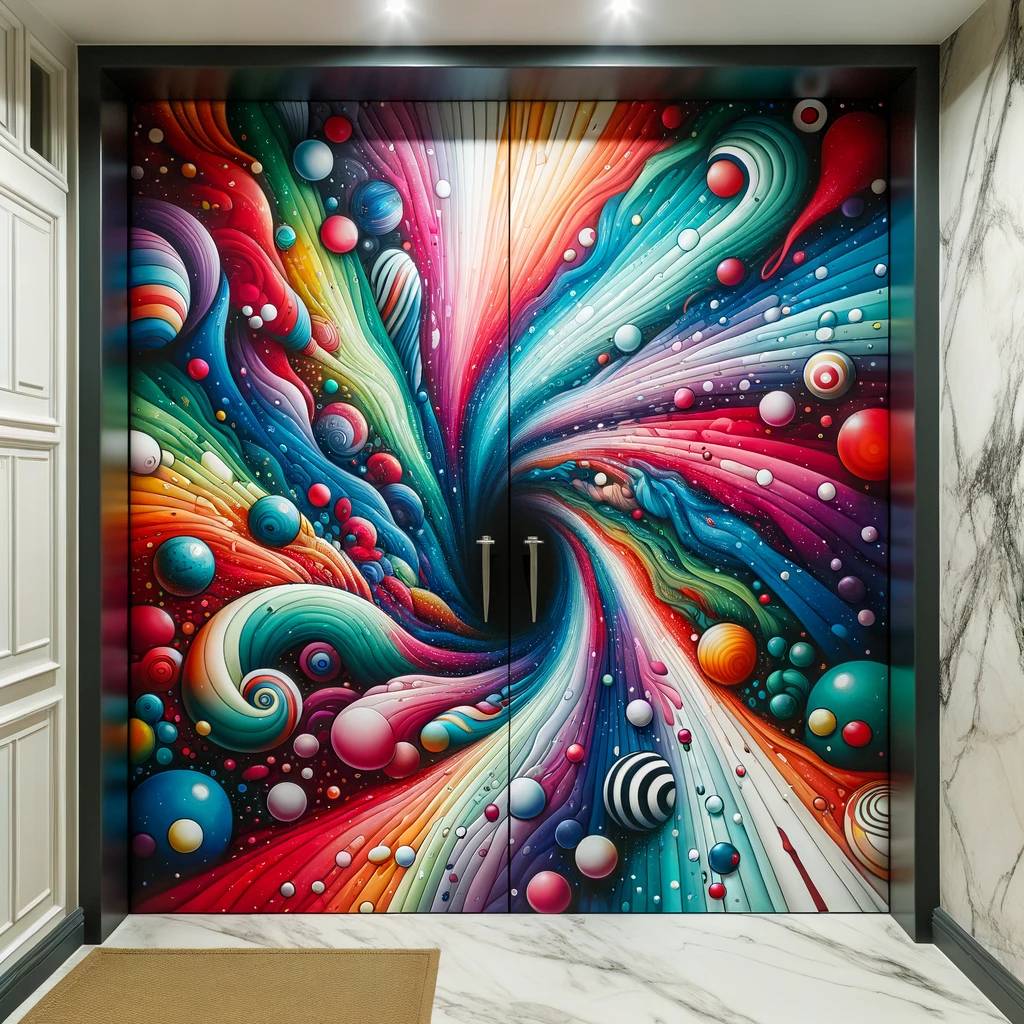 11. Vibrant Painted Door with Abstract Art