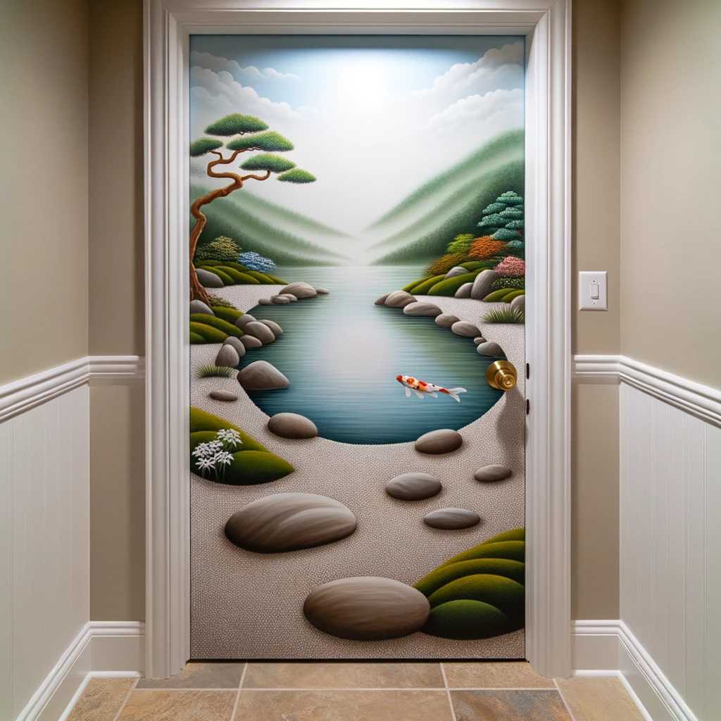 21. Zen Garden-Themed Door