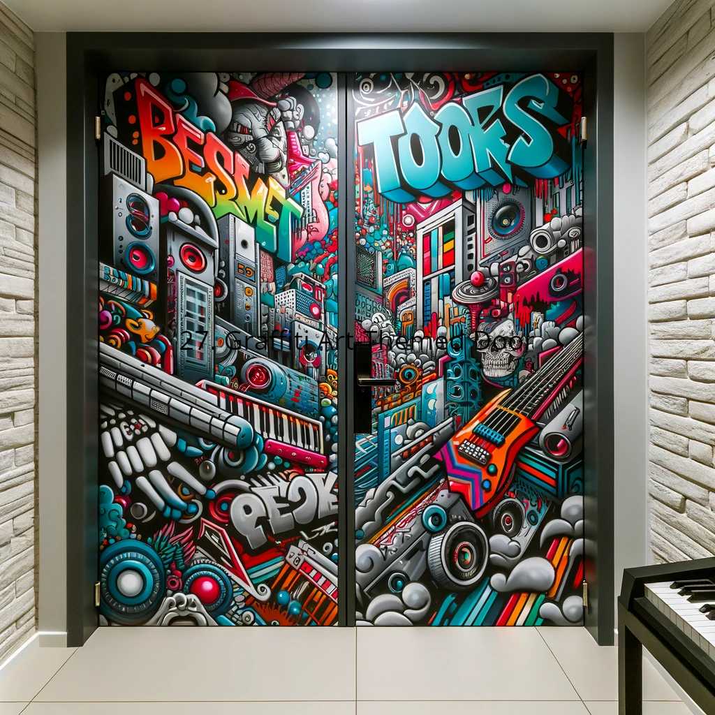 27. Graffiti Art-Themed Door