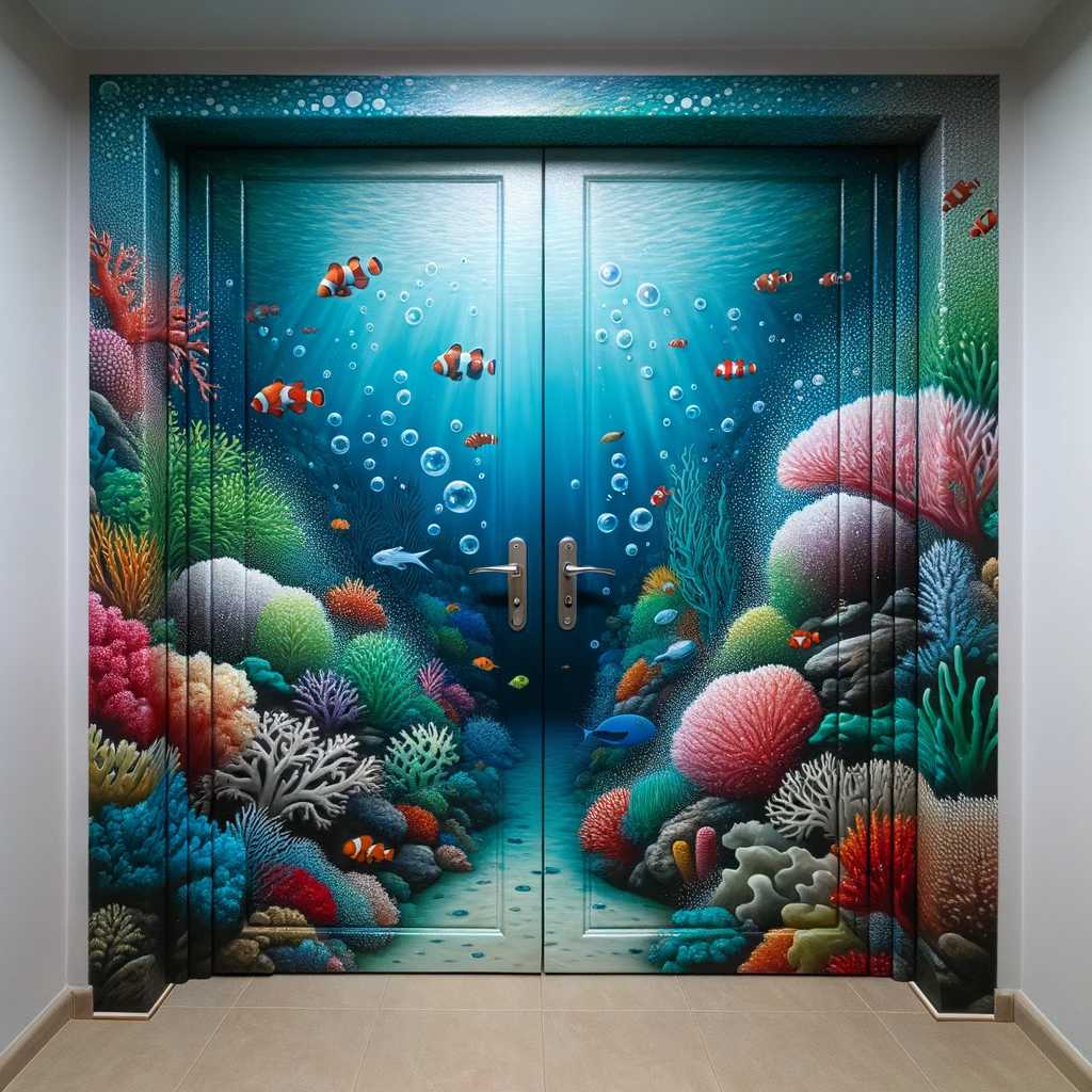35. Aquatic-Themed Door