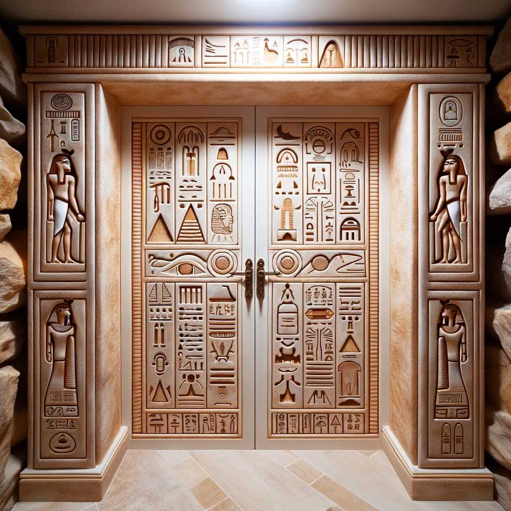40. Ancient Egyptian Tomb-Inspired Door