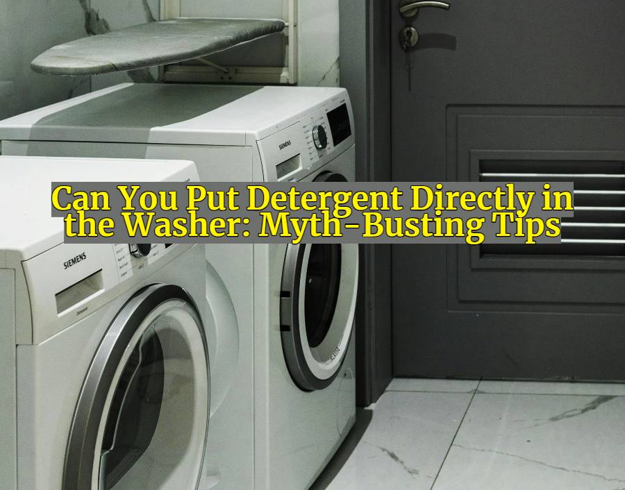 Can You Put Detergent Directly in the Washer
